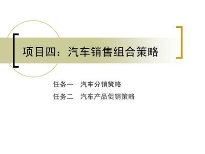 汽车市场营销项目4